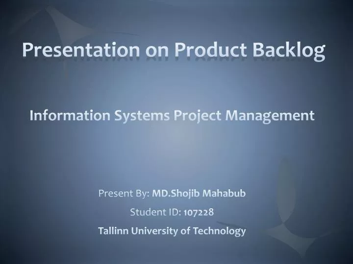 presentation on product backlog