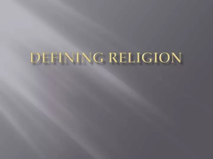 defining religion