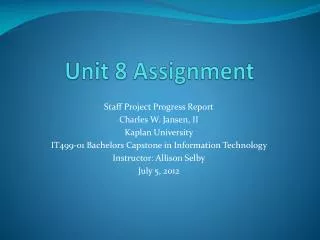 Unit 8 Assignment