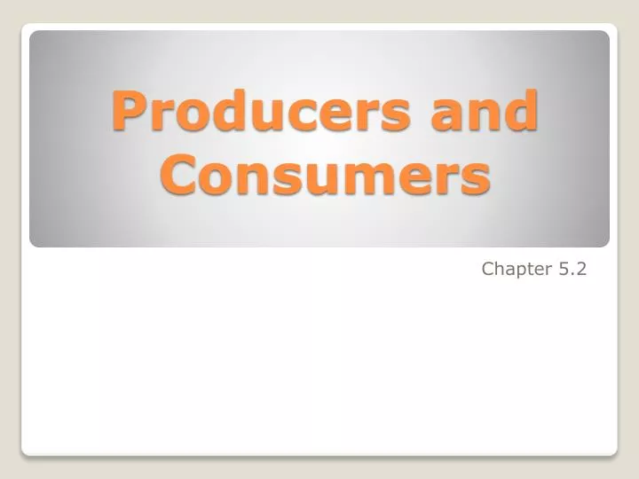producers and consumers