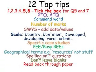 12 Top tips
