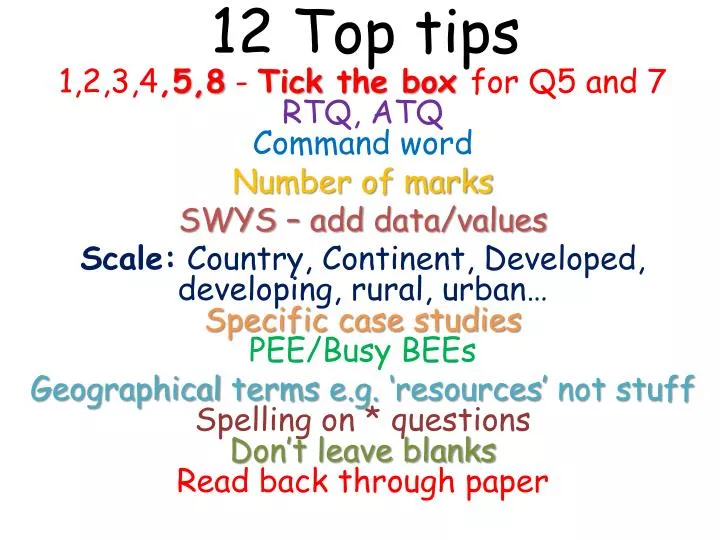12 top tips