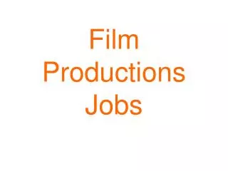Film Productions Jobs