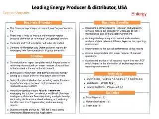 Leading Energy Producer &amp; distributor, USA
