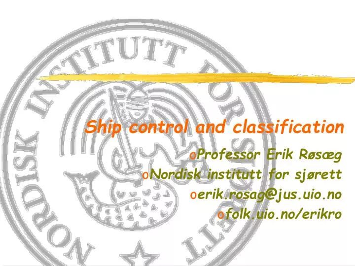ship control and classification