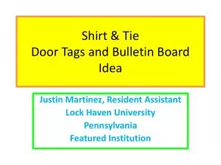 Shirt &amp; Tie Door Tags and Bulletin Board Idea