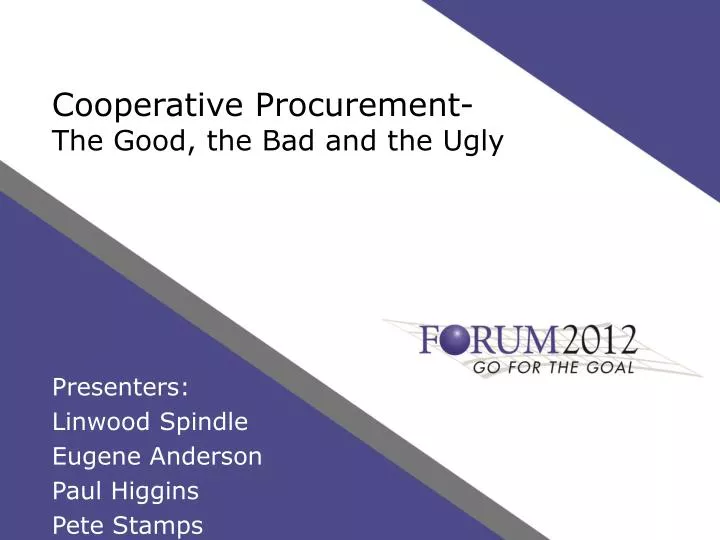 cooperative procurement the good the bad and the ugly