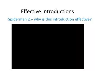 Effective Introductions