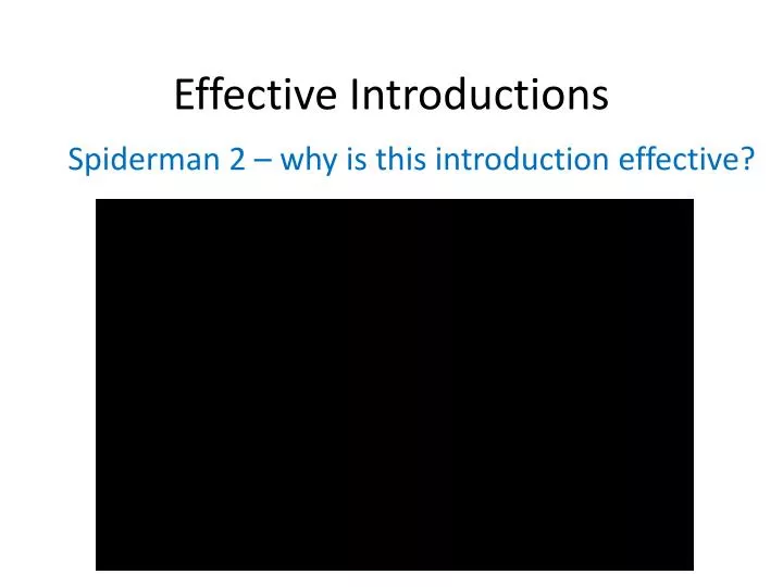 effective introductions