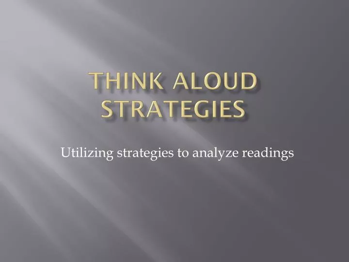 think aloud strategies