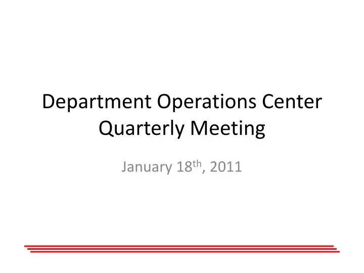 department operations center quarterly meeting