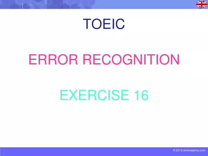 toeic error recognition exercise 16