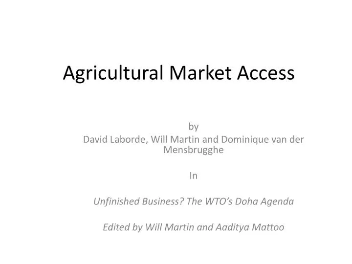 agricultural market access