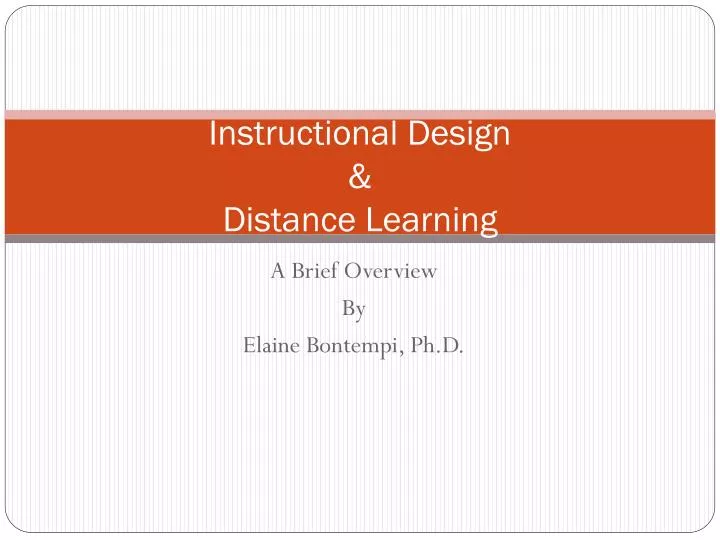 instructional design distance learning