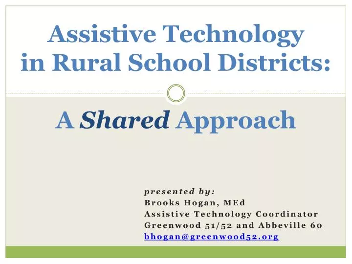 assistive technology in rural school districts a shared approach