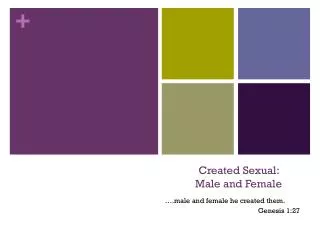 Created Sexual: Male and Female