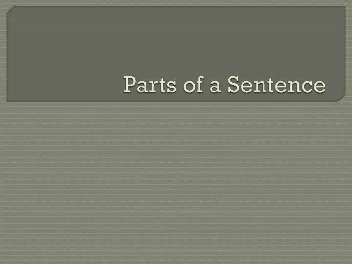 parts of a sentence