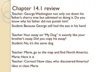 Chapter 14.1 review