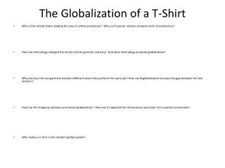 The Globalization of a T-Shirt