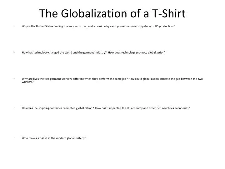 the globalization of a t shirt