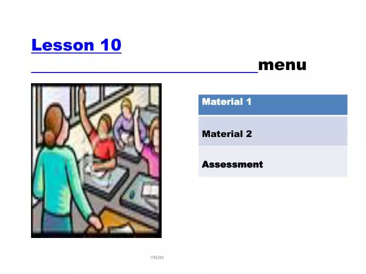 lesson 10 menu