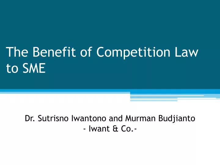 the benefit of competition law to sme