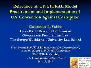 Christopher R. Yukins Lynn David Research Professor in Government Procurement Law