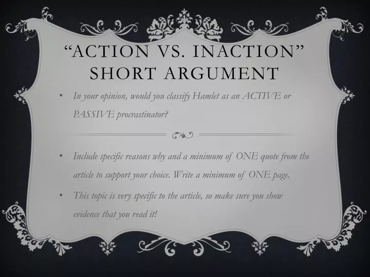 action vs inaction short argument