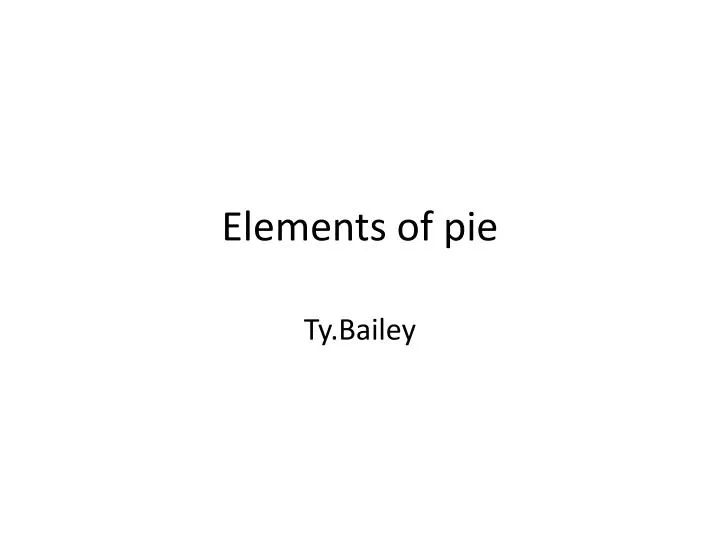 elements of pie