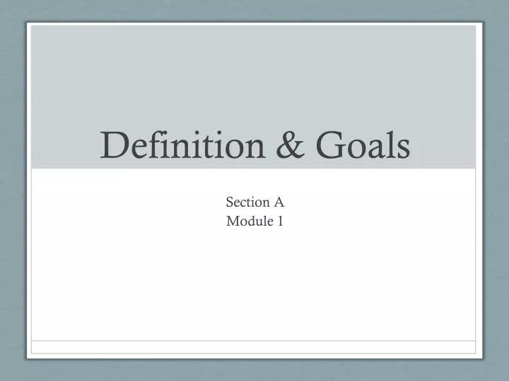 definition goals