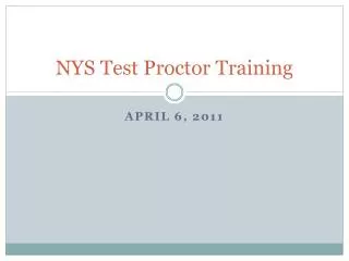 NYS Test Proctor Training