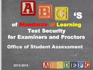 of Standards of Learning Test Security for Examiners and Proctors