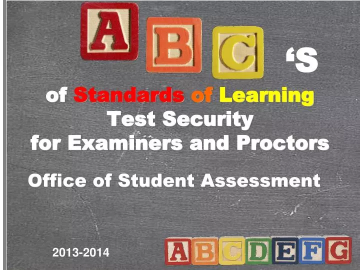 of standards of learning test security for examiners and proctors