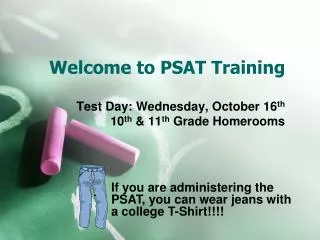 Welcome to PSAT Training
