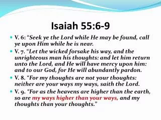 Isaiah 55:6-9