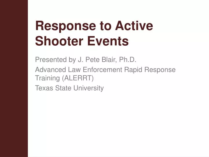 response to active shooter events