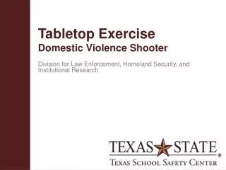 Tabletop Exercise Domestic Violence Shooter
