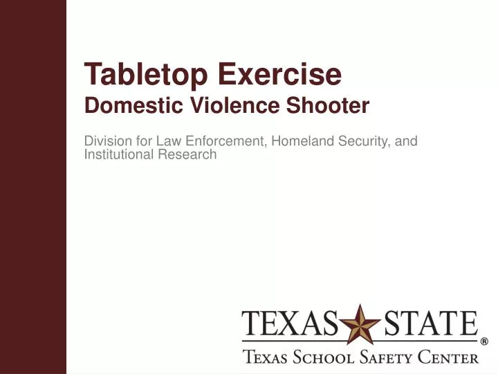 tabletop exercise domestic violence shooter