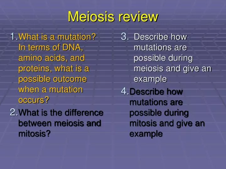 meiosis review