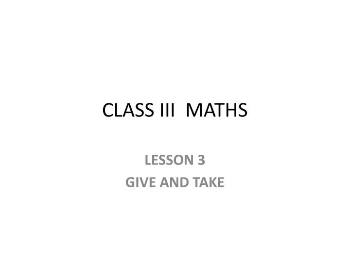class iii maths