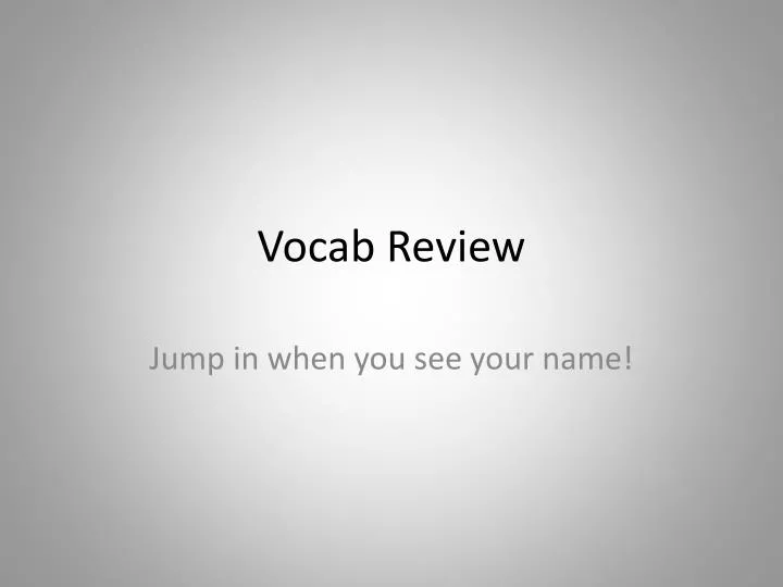 vocab review