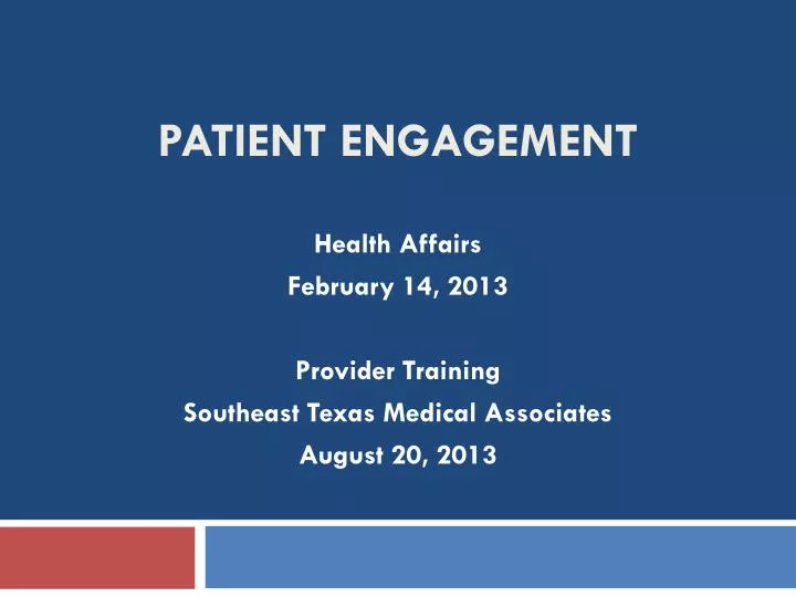 patient engagement