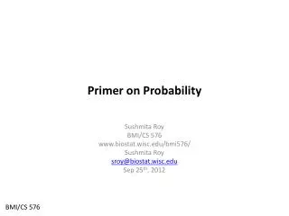 Primer on Probability