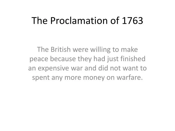 the proclamation of 1763
