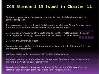 COS Standard 15 found in Chapter 12