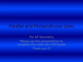 parallel and perpendicular lines