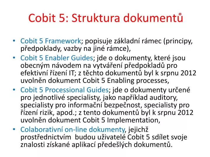 cobit 5 struktura dokument