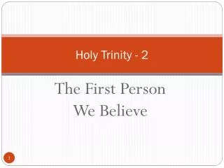 Holy Trinity - 2