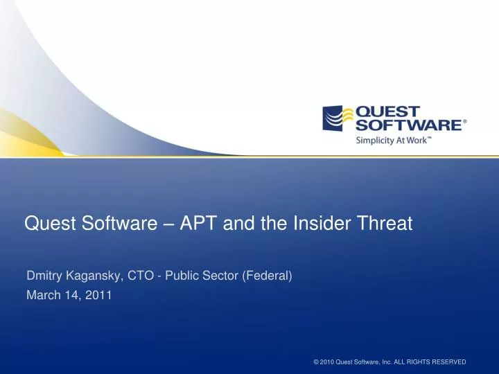 quest software apt and the insider threat