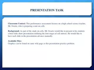 PRESENTATION TASK